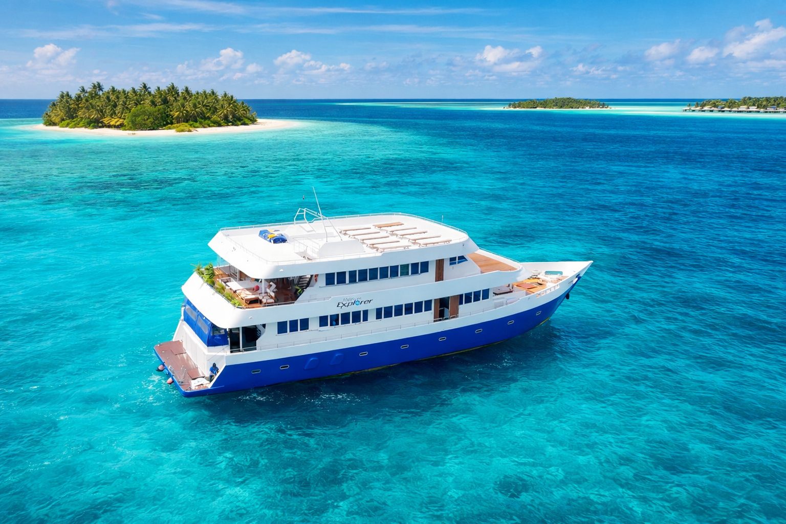 A palm-fringed Maldives island